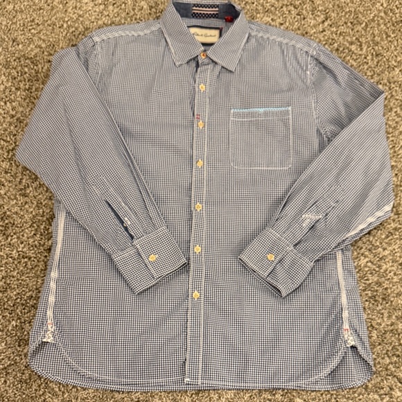 Robert Graham Other - Robert Graham size Large Men's Blue Checkered Long Sleeve Button Up Dress Shirt